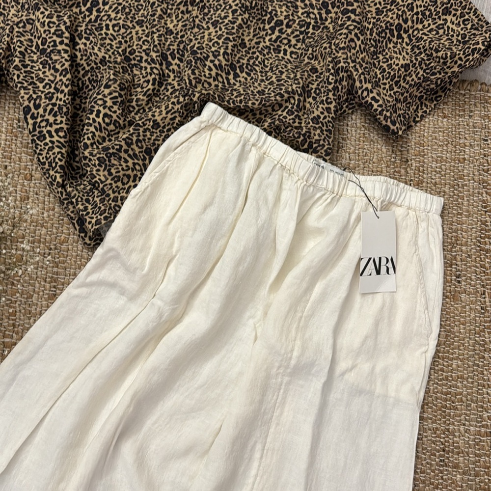 ZARA 100% LINEN MIDI SKIRT ZW COLLECTION - Picture 11 of 12